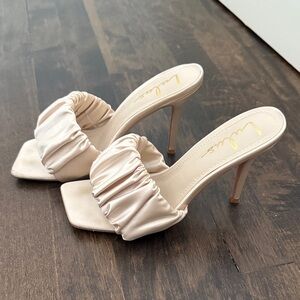 Lulu's Satin Cream Mules